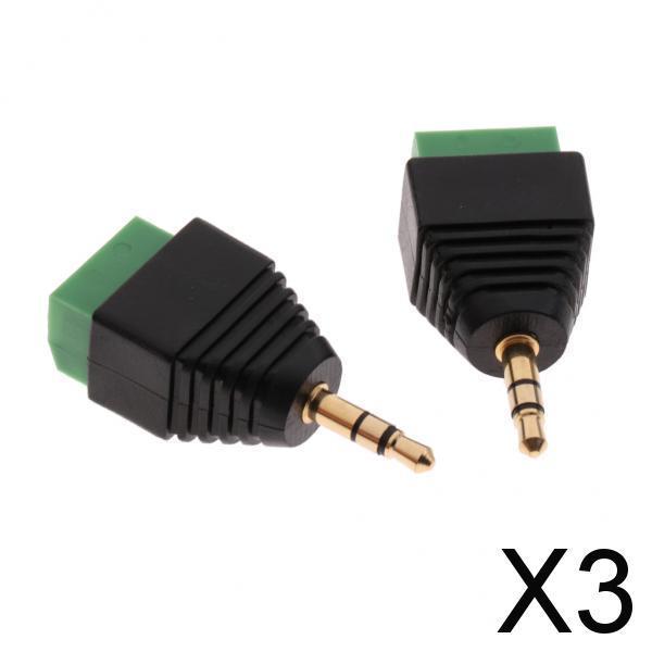 3x2.5mm Solderless Plug To Stereo Microphone Male To Female Audio Plug Adapter