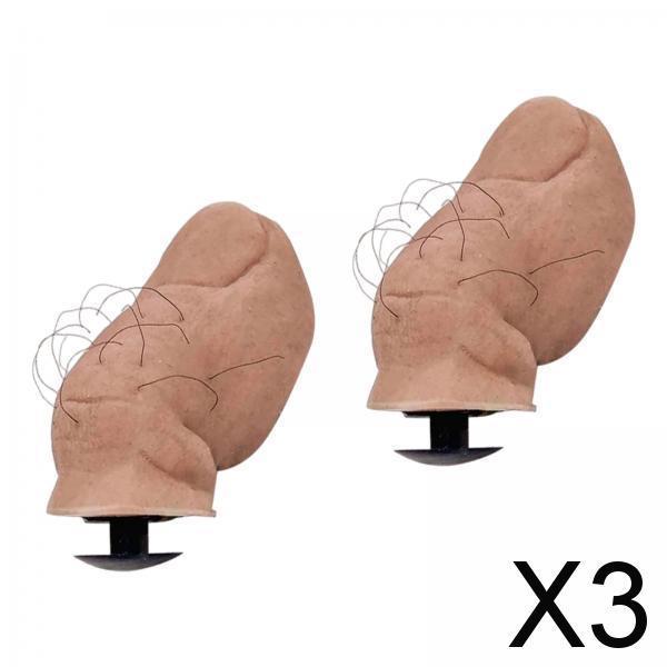 3x2Pcs 3D Funny Toe Clogs Charms Creepy Shoes Decorations for Props DIY Cosplay Hairy