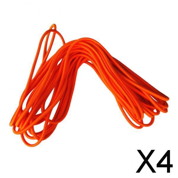 4xMultifunctional Strong Rubber Elastic Bungee Shock Cord Rope 5mmx3m Orange