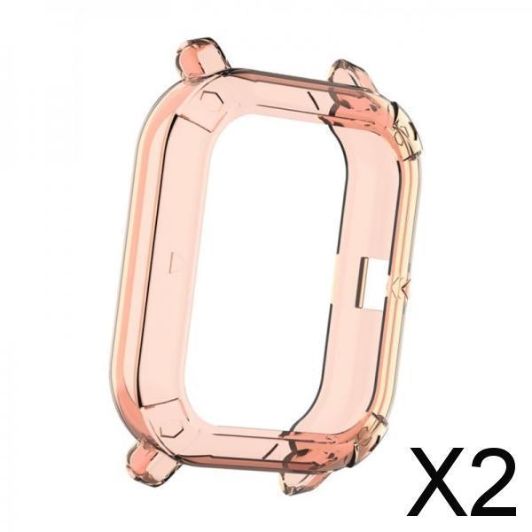 2xSmart Watch Screen Case Cover Bracelet Soft Protector for Amazfit GTS Pink