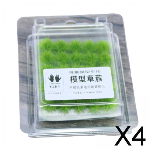 4x50Pcs Artificial Miniature Model Grass Railroad Scenery Sand Table Layout F