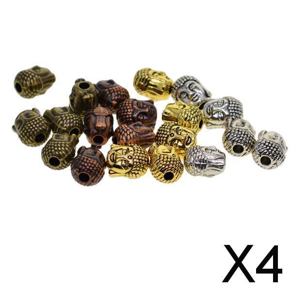 4x20 Pcs Assorted 3D Buddha Spiritual Spacer Beads Jewelry DIY Bracelet Making