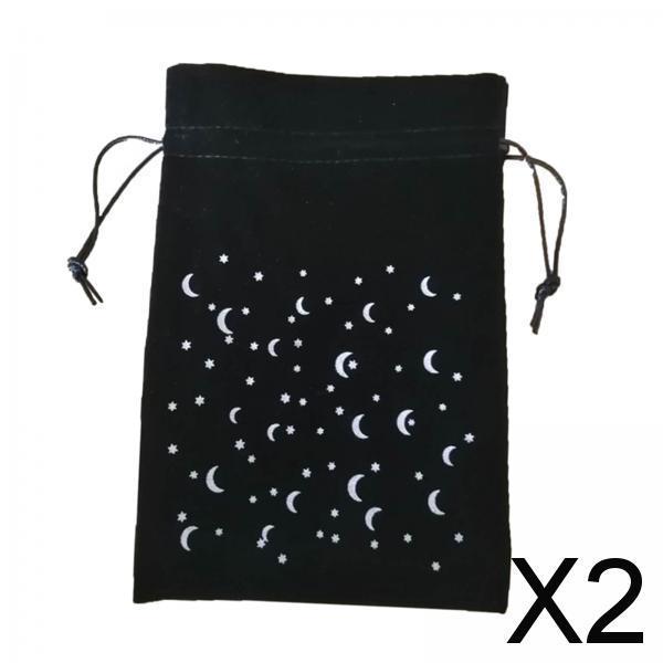 2xVelvet Tarot Card Container 13x18cm w/ Drawstring for Board Game Accessories