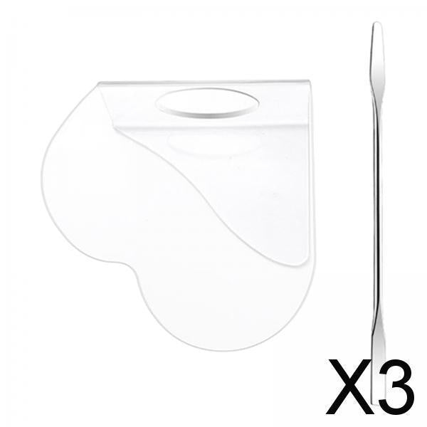 3xAcrylic Makeup Foundation Mixing Palette with Spatula Heart with Spatula