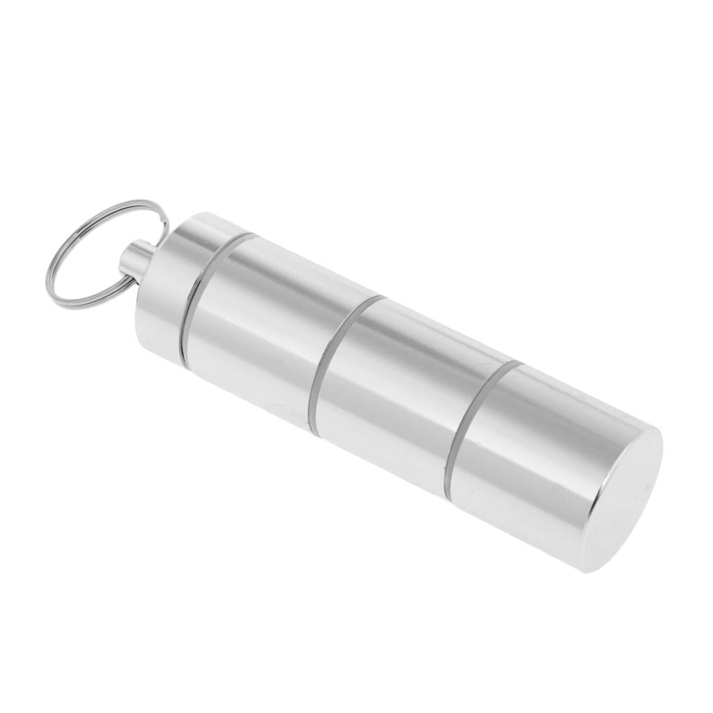 Aluminum Alloy Waterproof Pill Box Mini Tablet Case Separated Layers 93x25mm