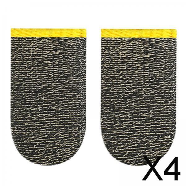 4xMobile Game Controller Finger Sleeve for Knives Out black yellow
