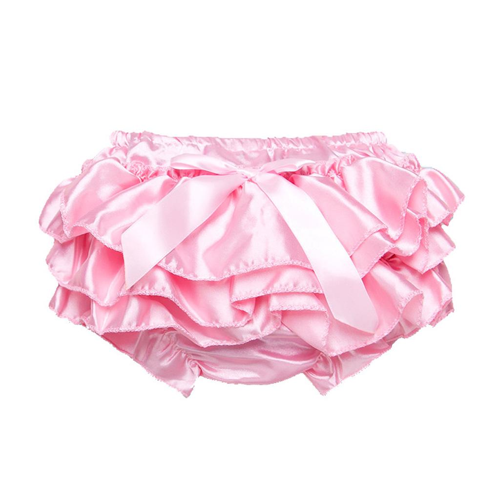 Baby Girls Soft Cotton Satin Diaper Cover Bloomers 3-6M Pink