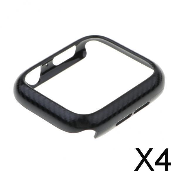 4xThin Carbon Fiber Lines PC Case for Apple Watch iWatch 4 40/44mm Black 40mm