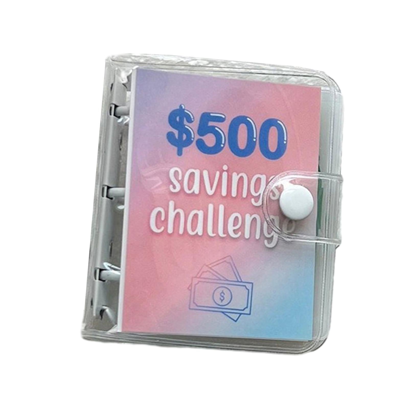 Clear Round Ring Binder Budgeting Planner 10x9cm Durable with Cash Envelopes 500