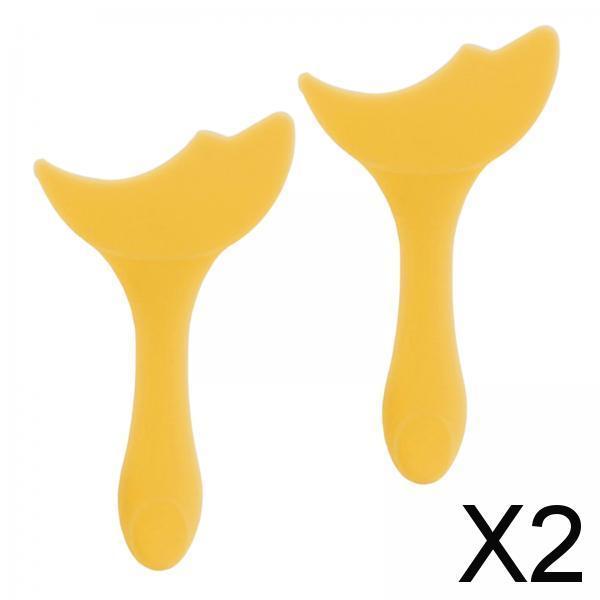 2xReusable Eyeliner Stencils Silicone Template Assistant Helper Washable yellow 2pcs