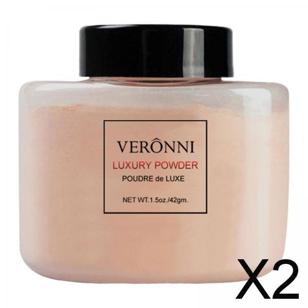 2xLoose Face Powder Semi-Matte Finish Smooth Skin Light Makeup Oil Control 03