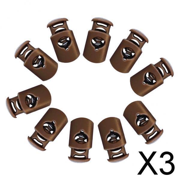 3x10 Pieces Plastic Barrel Shock Cord Rope Toggle End Lock Stopper Repalcement