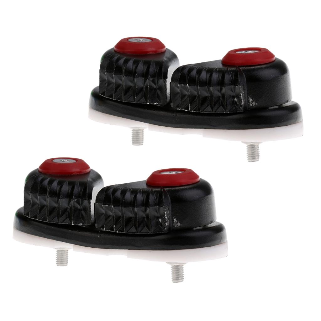 2 Pieces Boat Sailing Sailboat Ball Bearing Cam Cleat - Black