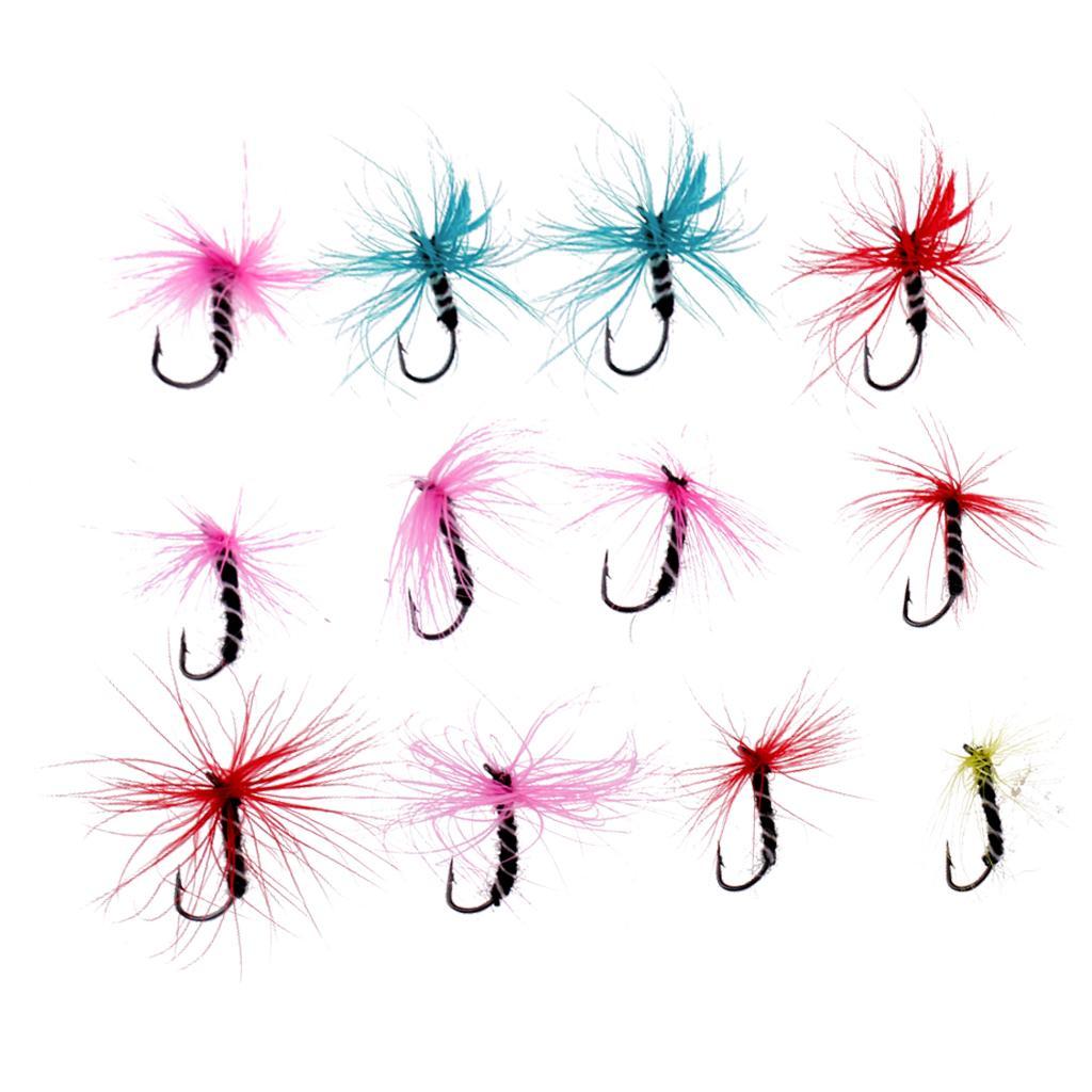 12pcs Fly Fishing Flies Colorful Bass Nymph Fly Assortment Fishing Lure 004#