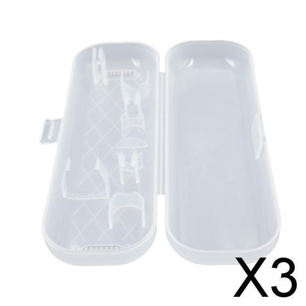 3xToothbrush Travel Case Protective Cover Compact Portable Holder for Bathroom Transparent