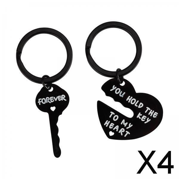4x2x Valentine's Day Keychain Romantic Valentine Gift for Birthday Anniversary Black
