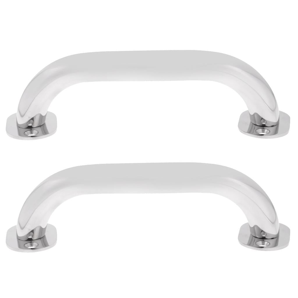 2 Pieces Marine Grade Stainless Steel Boat Round Handrail 9 Inch Grab Handle