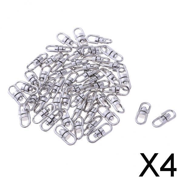 4x50Pcs Swivel Key ring Connectors Double Ended Clasp Clip 360 Degress Big