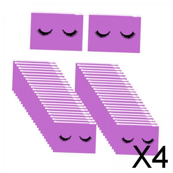 4xMultipurpose 50Pcs Eyelash Bags Eyelash Makeup Bags with Zipper Lightweight S violet