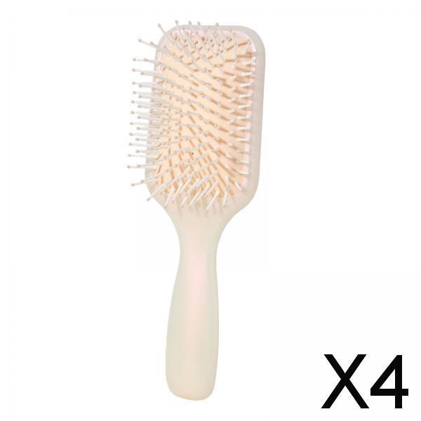 4xAir Cushion Brush Detangling Hair Brush for Salon Home Hairdressing Comb Light Orange