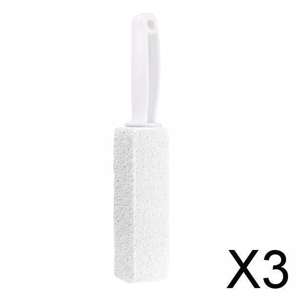 3xPumice Stone Toilets Brush with Handle for Rust Grill Feet Care Bath Pool White 10cm