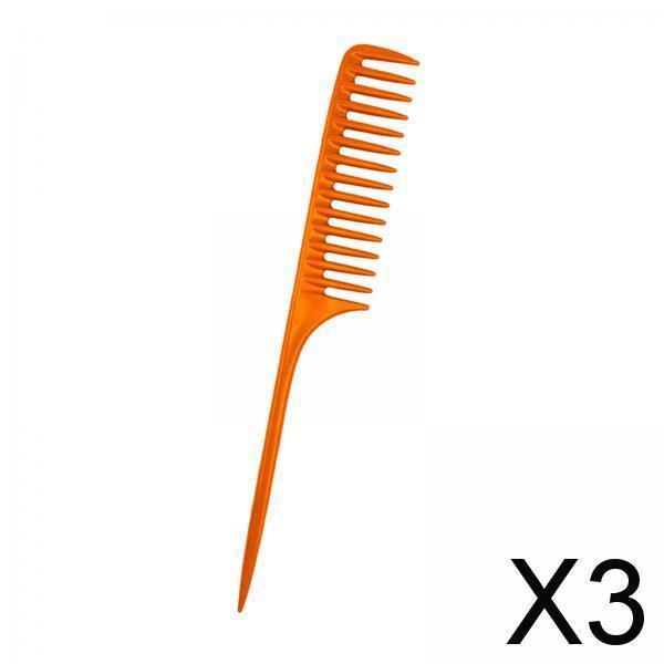 3xWide Tooth Tail Comb Carbon Fiber Anti Static for Women Men Anti Static