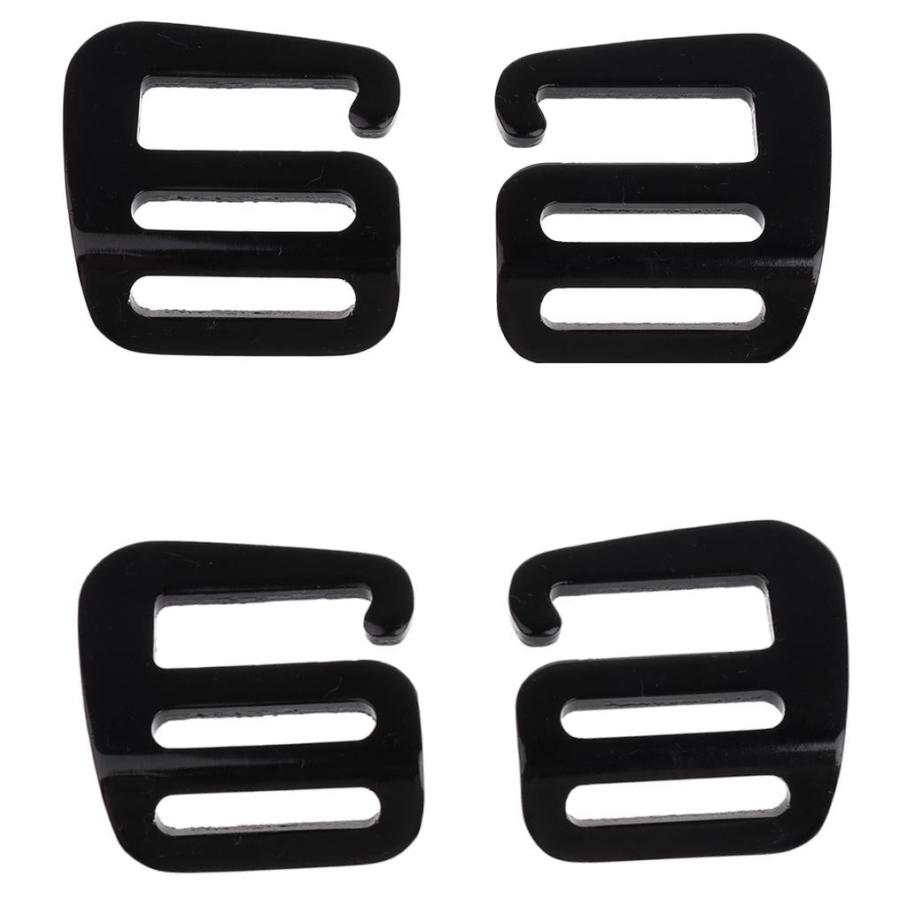 2 Pairs 1''/25mm G Hook Tactical Webbing Buckle for Backpack Strap Black