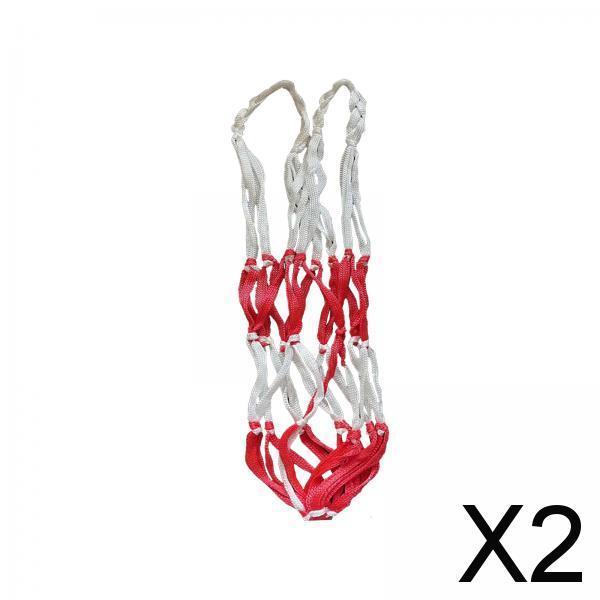 2xPortable Ball Net Bag Single Ball Carrier for Basketball Volleyball Football Red