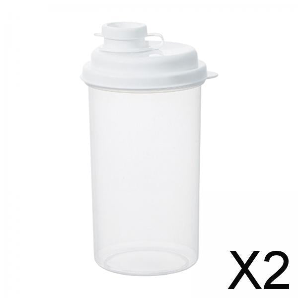 2xTransparent Drink Cup W/ Lid Container PP Storage for Tea Coffee Smoothie