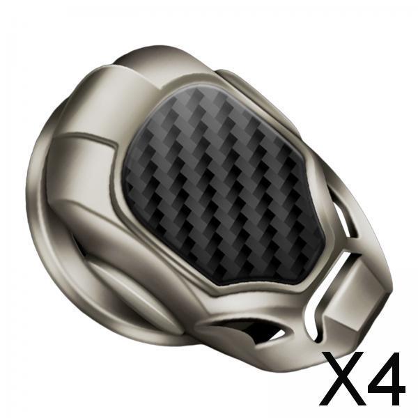 4xInterior Engine Start Button Hard Cover Stickers Anti Scratch Silver