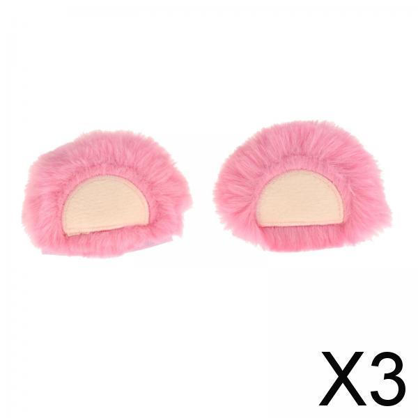 3xHelmet Decor Ears Decorative Portable Ornament for Biking Motorbiking Riding Bear Pink