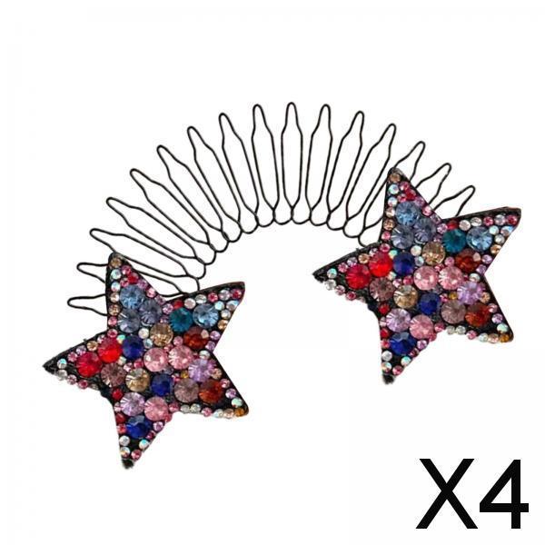 4xHair Clip Comb Hairpins for Girl Durable Hair Styling Tool for Long Hair Multicolor