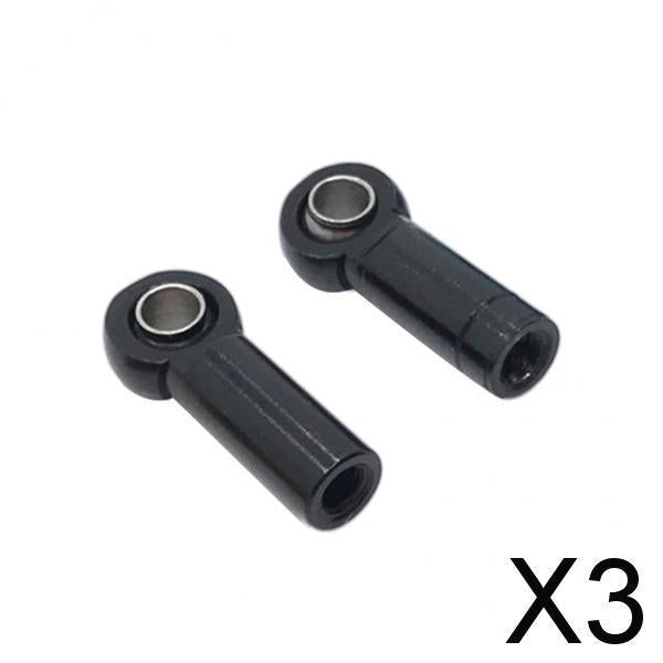 3xRC Tie Rod End Ball Joint Spare Parts for 1/8 Crawler Universal Black