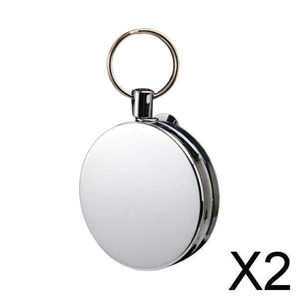 2xRetractable Key Chain Alloy Key Chain Reel Clip Students Heavy Duty Portable