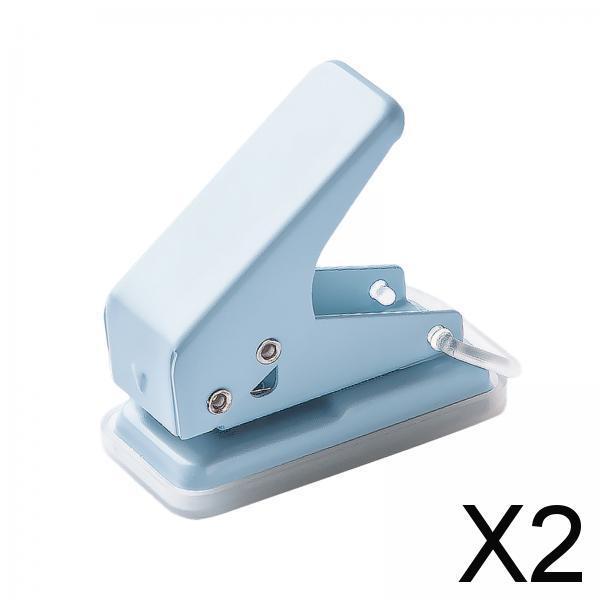 2xMini Paper Punch Adults 10 Sheet Paper Capacity Children Hole Puncher Single Blue