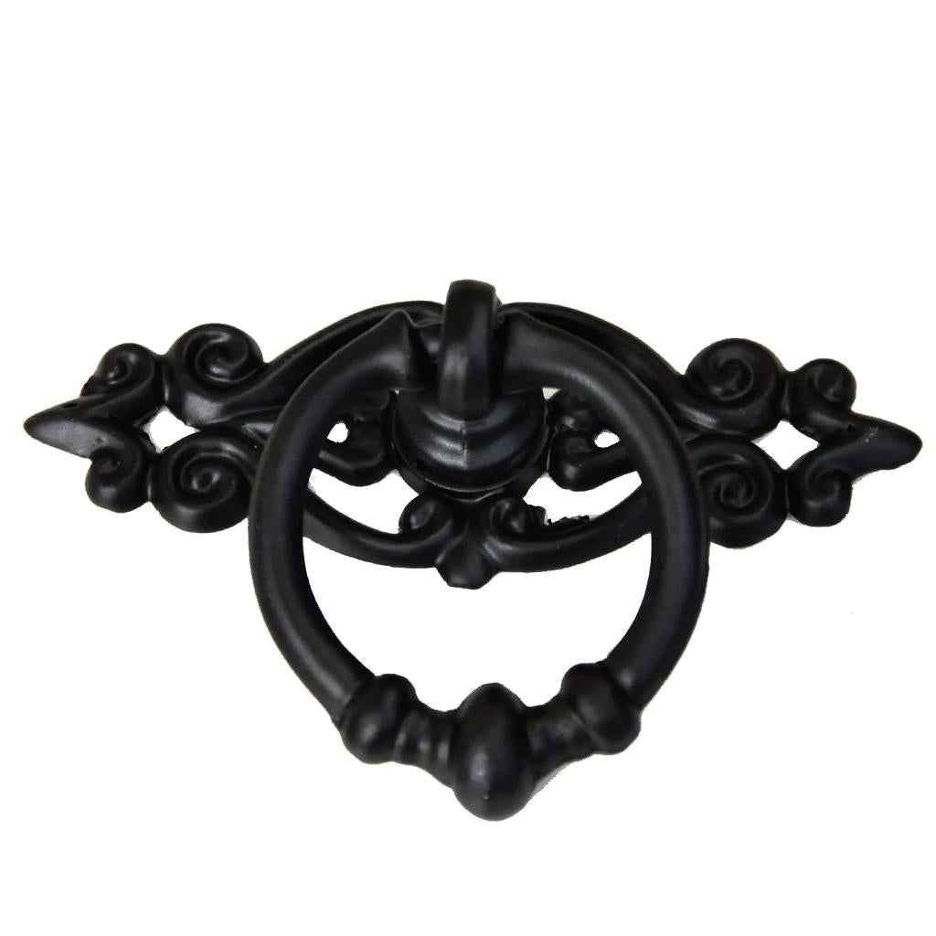 Antique Black Cabinet Drawer Drop Ring Pulls Cupboard Bin Knob Handle DIY