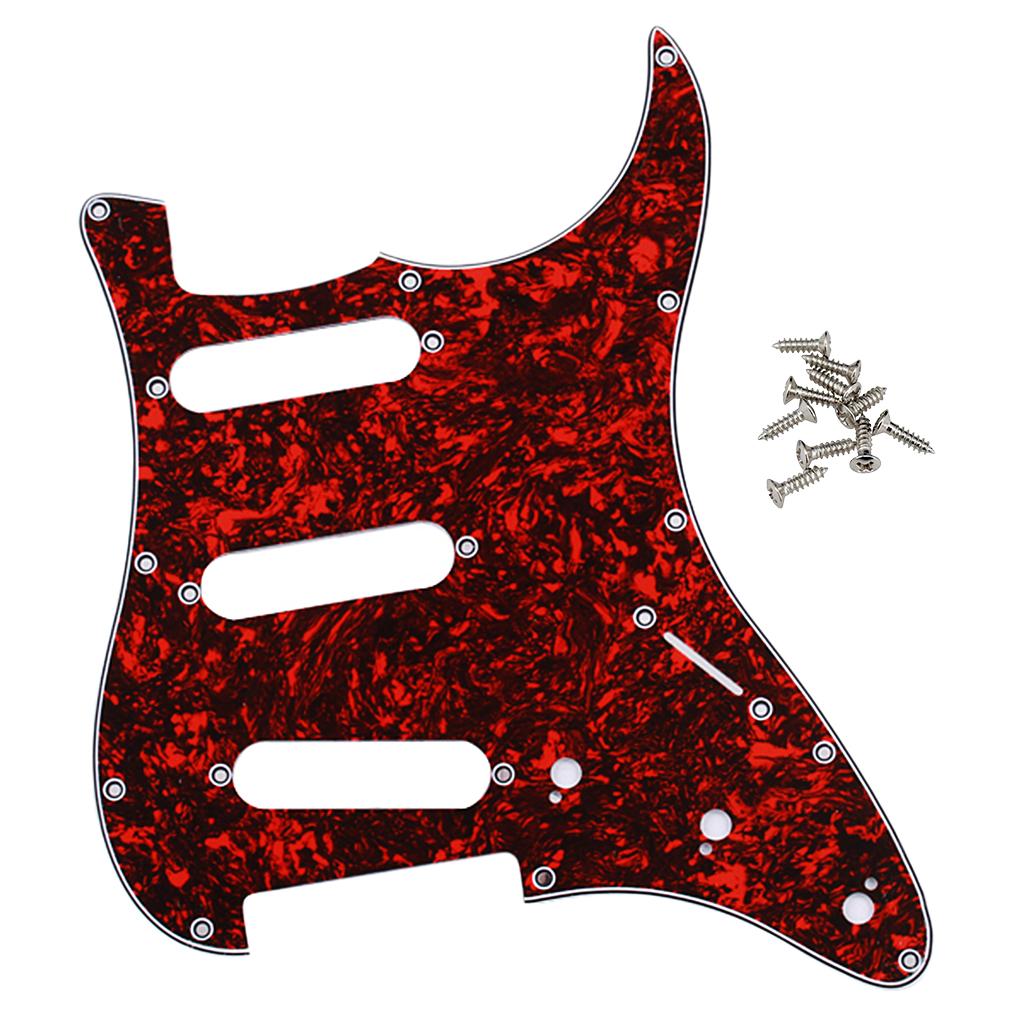 3 Ply SSS Pickguard with Pickguard Mounting Screws for Fender ST SQ Guitar