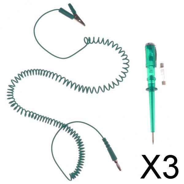 3xCar Circuit Tester Test Pencil Light Led Probe Car Motorcycle DC 6V 12V 24V