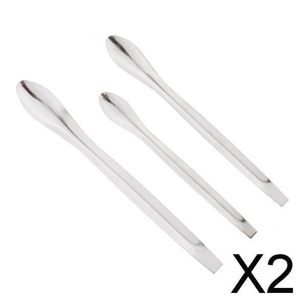 2x3 Pieces Metal Handmade Little Lipstick Spoon Lip Balm DIY Dispensing Spoons