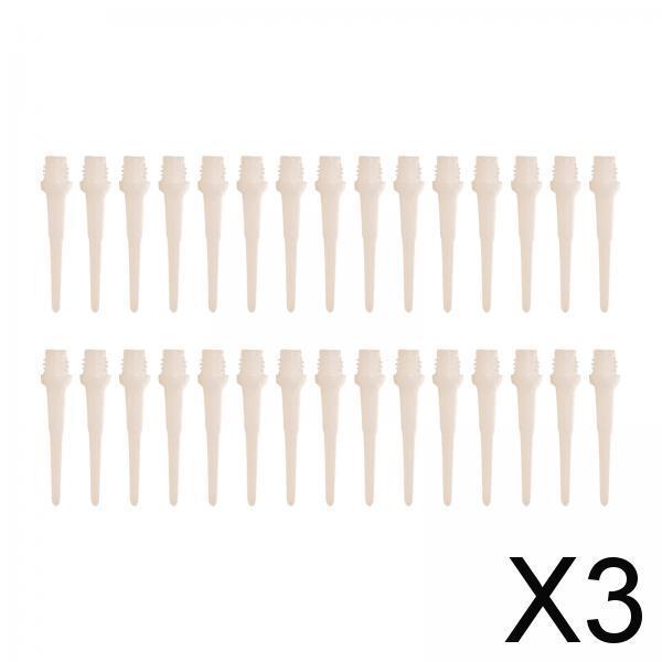 3x30Pcs Soft Tip Dart Points 2BA Lightweight 1.18 Inches Long Dart Accessories White
