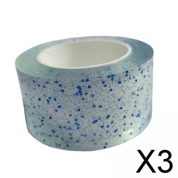 3xGlitter Nano Tape Educational Sensory Toy Multifunctional for Bubble Blowing Blue Width 3cm
