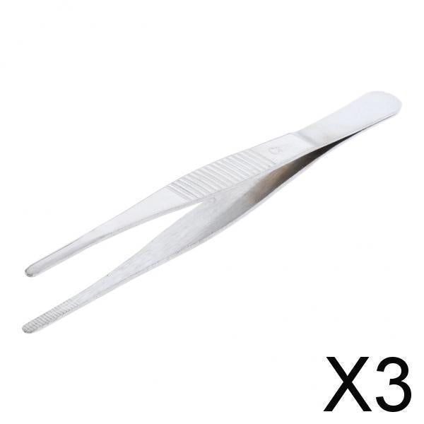3xStainless Steel Tweezers 12.5 cm / 5 inch for Chemistry Experiment