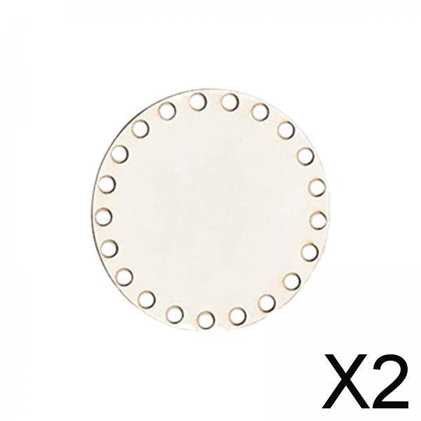 2xWood Basket Bottom Carved Blank Round Bottom for Crochet Bag Basket Making 10cm