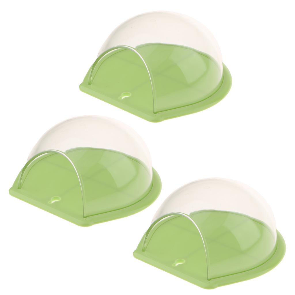 3Pcs Wall Mount Fish Bowl Acrylic Pot Aquarium Tank Hanger Home Decor Green