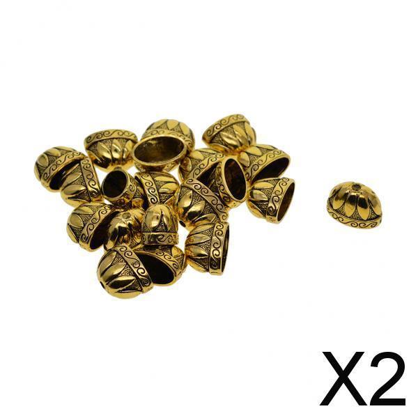 2x20 Pcs Large Alloy Lotus Flower Fringe Tassel Caps DIY Jewelry Findings