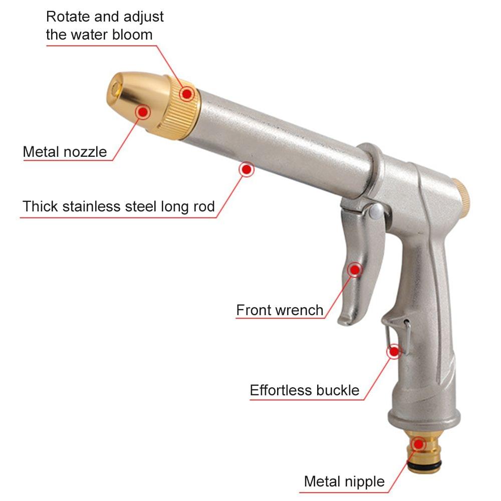 Garden Hose Nozzle, Heavy Duty Metal Spray Gun, Rotaing