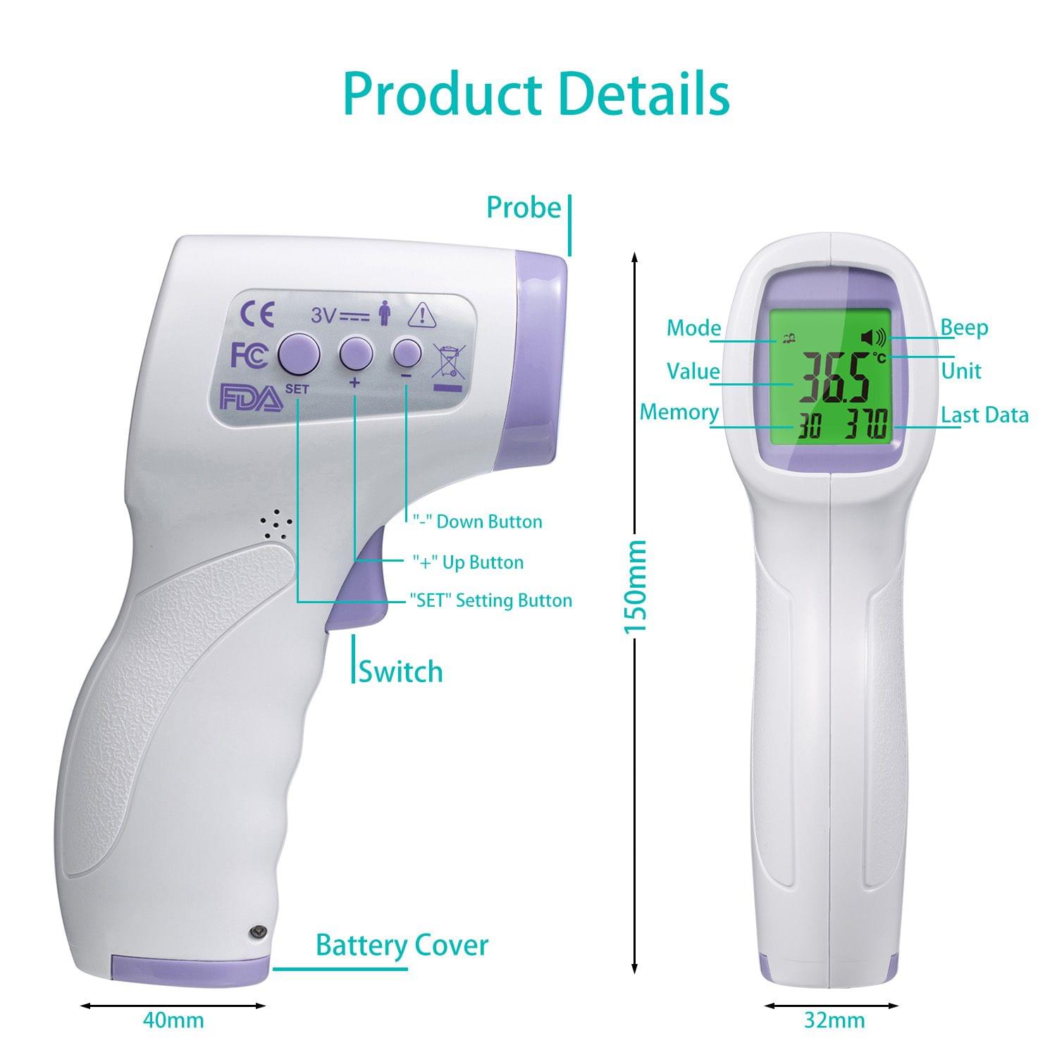 Non-contact Digital Infrared Forehead?Thermometer - 1