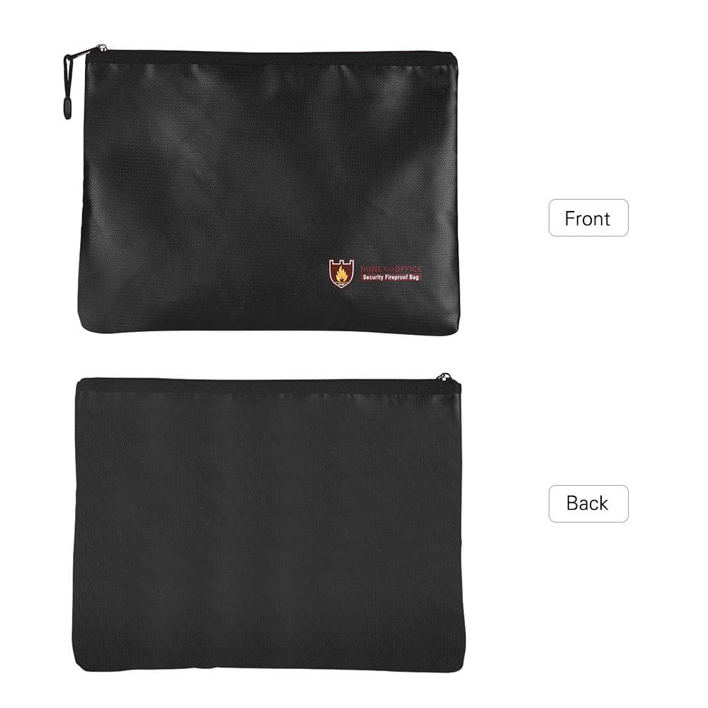 Fireproof Document Bag Silicone Coated Fiberglass Money Bag - Large