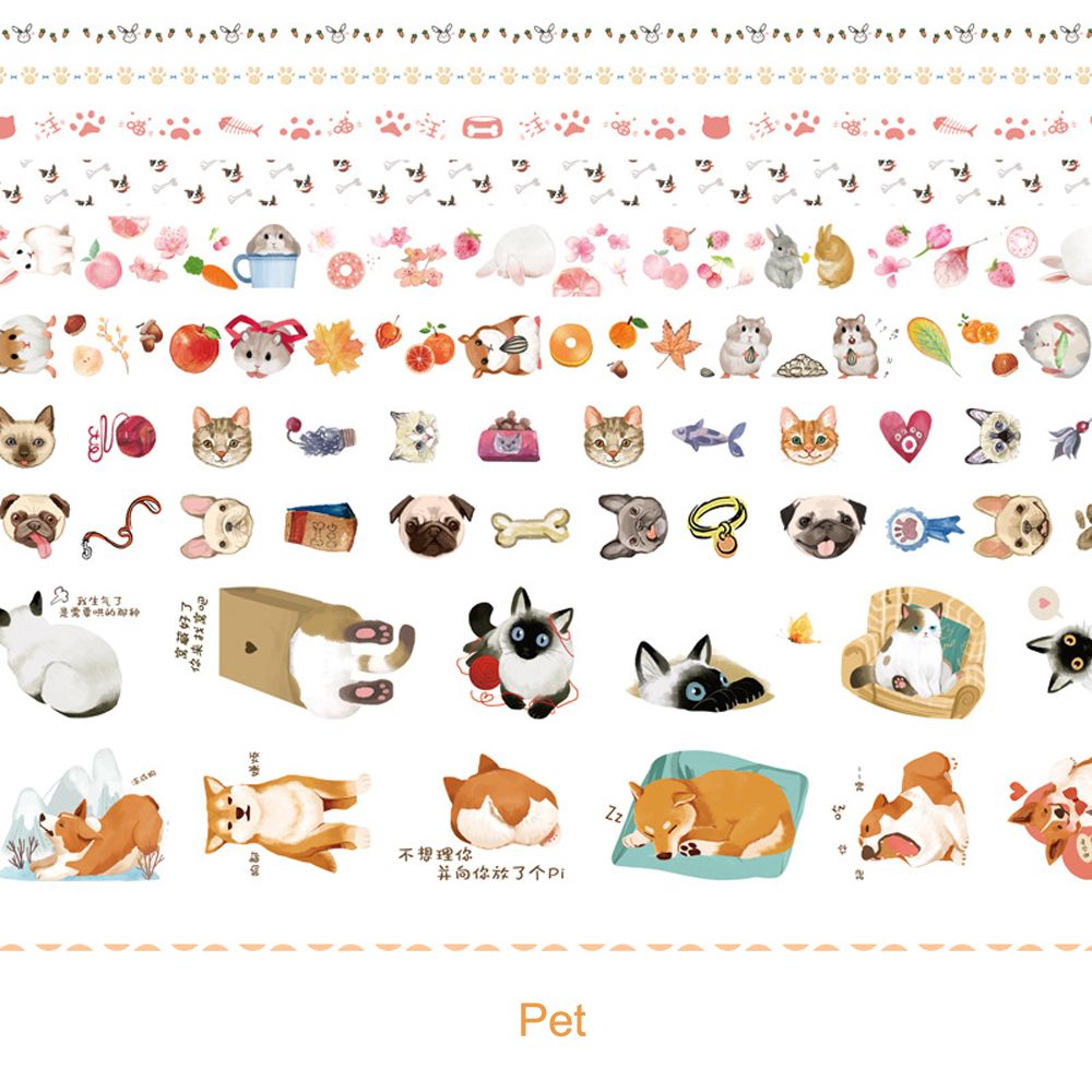 Washi Japanese Paper Tape Scrapbooking Tape Rolls 2 Meters - Pet