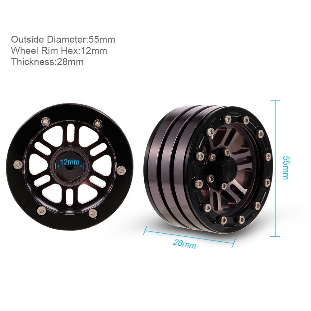 4pcs 1/10 Metal Alloy 1.9" Wheel Rim Beadlock for 1/10